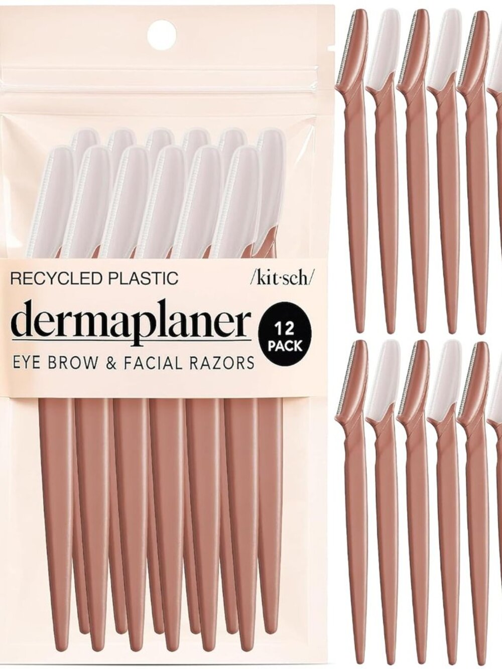 Kitsch Dermaplane Razor for Women Face – Terracotta, 12 pcs